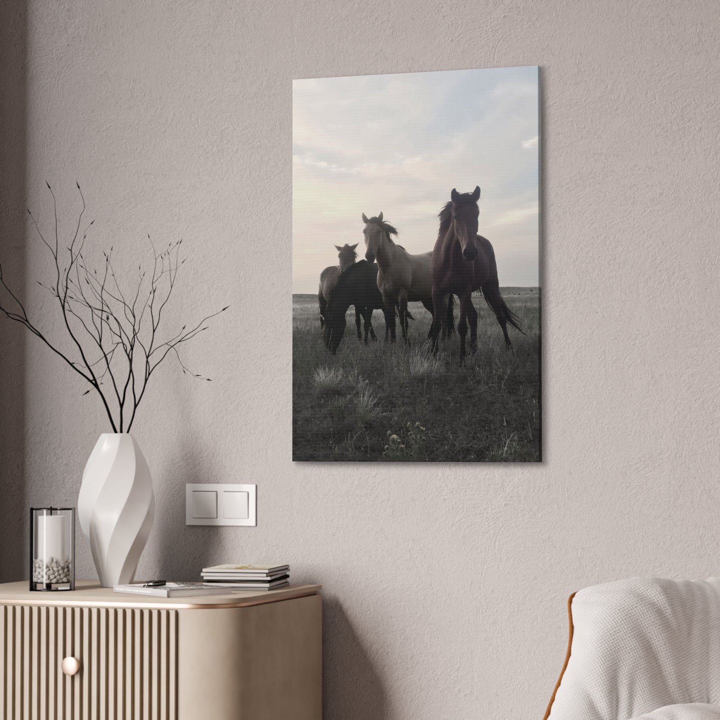 Rez Horses Canvas Print — 24" x 36" Stretched 0.75" Wall Art
