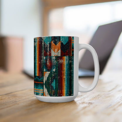 Caverns Turquoise Patchwork — 11oz Ceramic Mug
