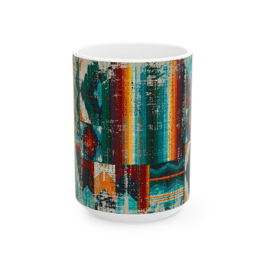Caverns Turquoise Patchwork — 11oz Ceramic Mug