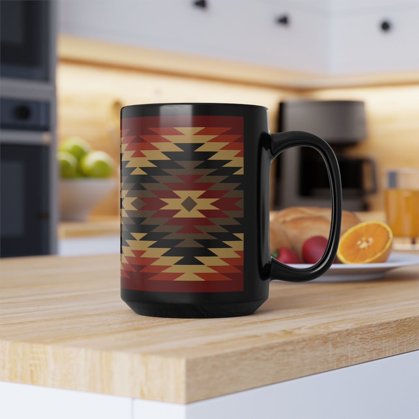 Starburst Orange — Black 15oz Mug