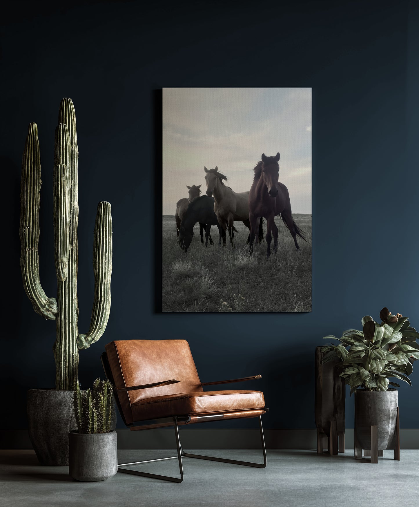 Rez Horses Canvas Print — 24" x 36" Stretched 0.75" Wall Art
