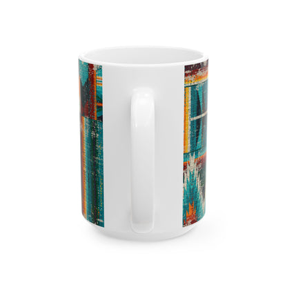 Caverns Turquoise Patchwork — 11oz Ceramic Mug