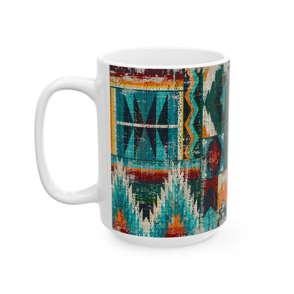 Caverns Turquoise Patchwork — 11oz Ceramic Mug