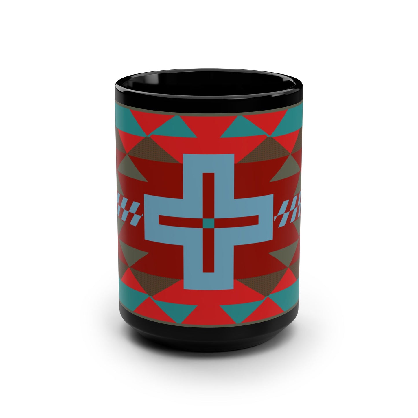 Rustic Cross, Sunset — Black 15oz Mug